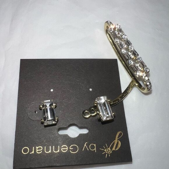 G by Gennaro Stud Earring With Ear Cuff Jacket - Picture 3 of 5